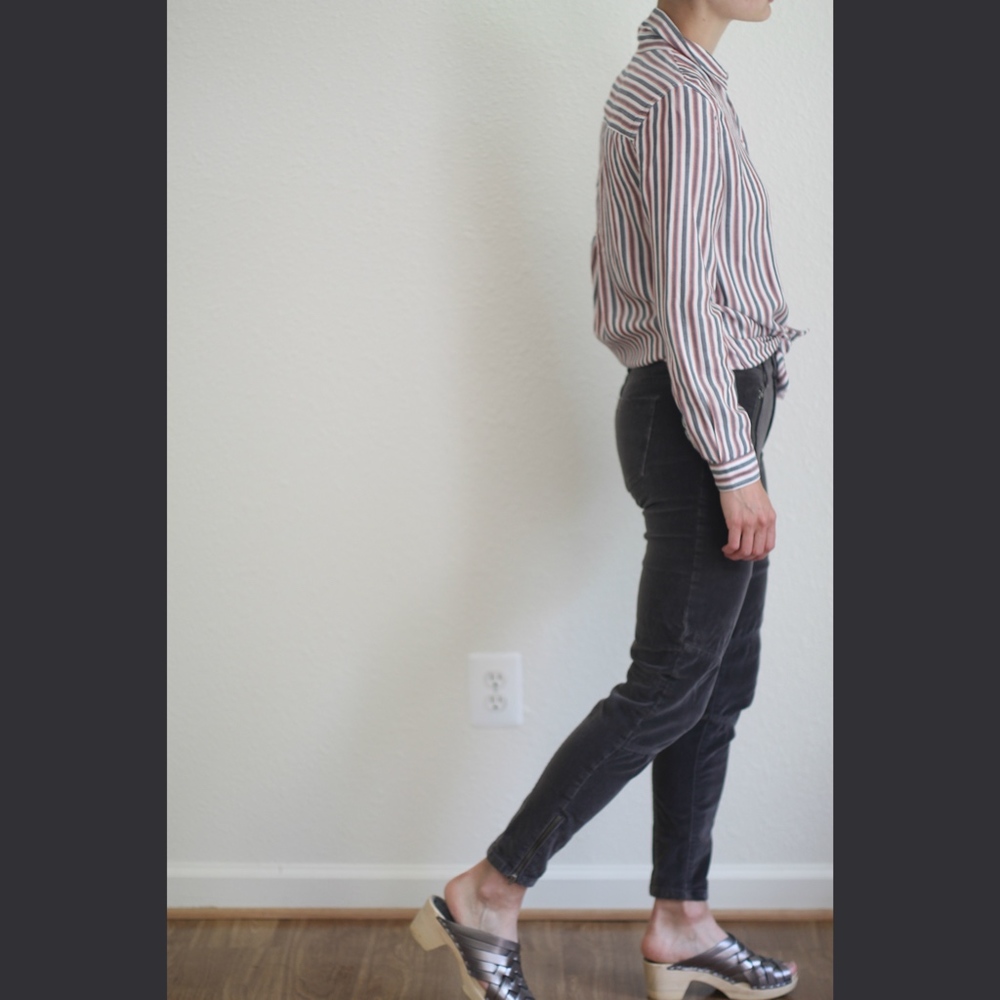 Banana Republic Grey Corduroy Moto Pants